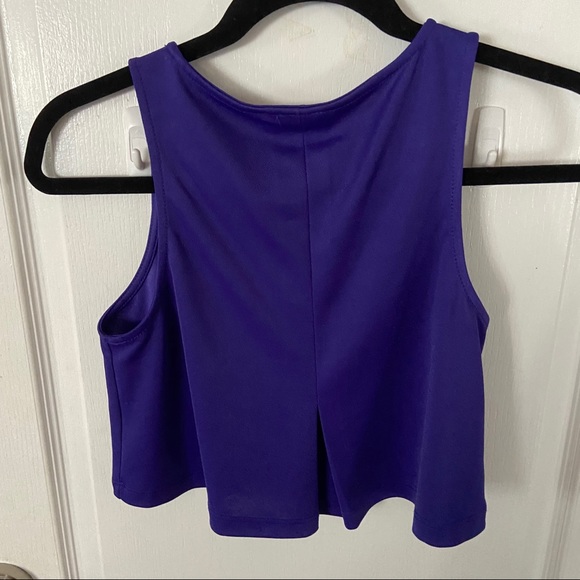 Purple Cropped Tank top Blouse - Picture 3 of 5